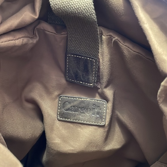 Sun Sand Cargoit Lennox Flap Fold Over Canvas Leather Backpack Buckle Rucksack - Picture 12 of 16